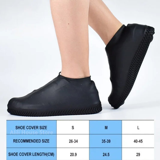 1Pair Waterproof Shoe Covers Rain Shoes Protector Reusable Non-Slip Rain Boots Sneakers Protector Silicone Shoe Covers Footwear